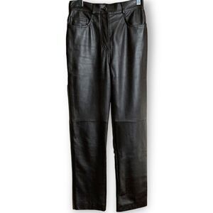 LAMATTA 100% Lamb Leather Dk. Brown 5 Pocket Lined Pants Sz 6 MADE IN ITALY
